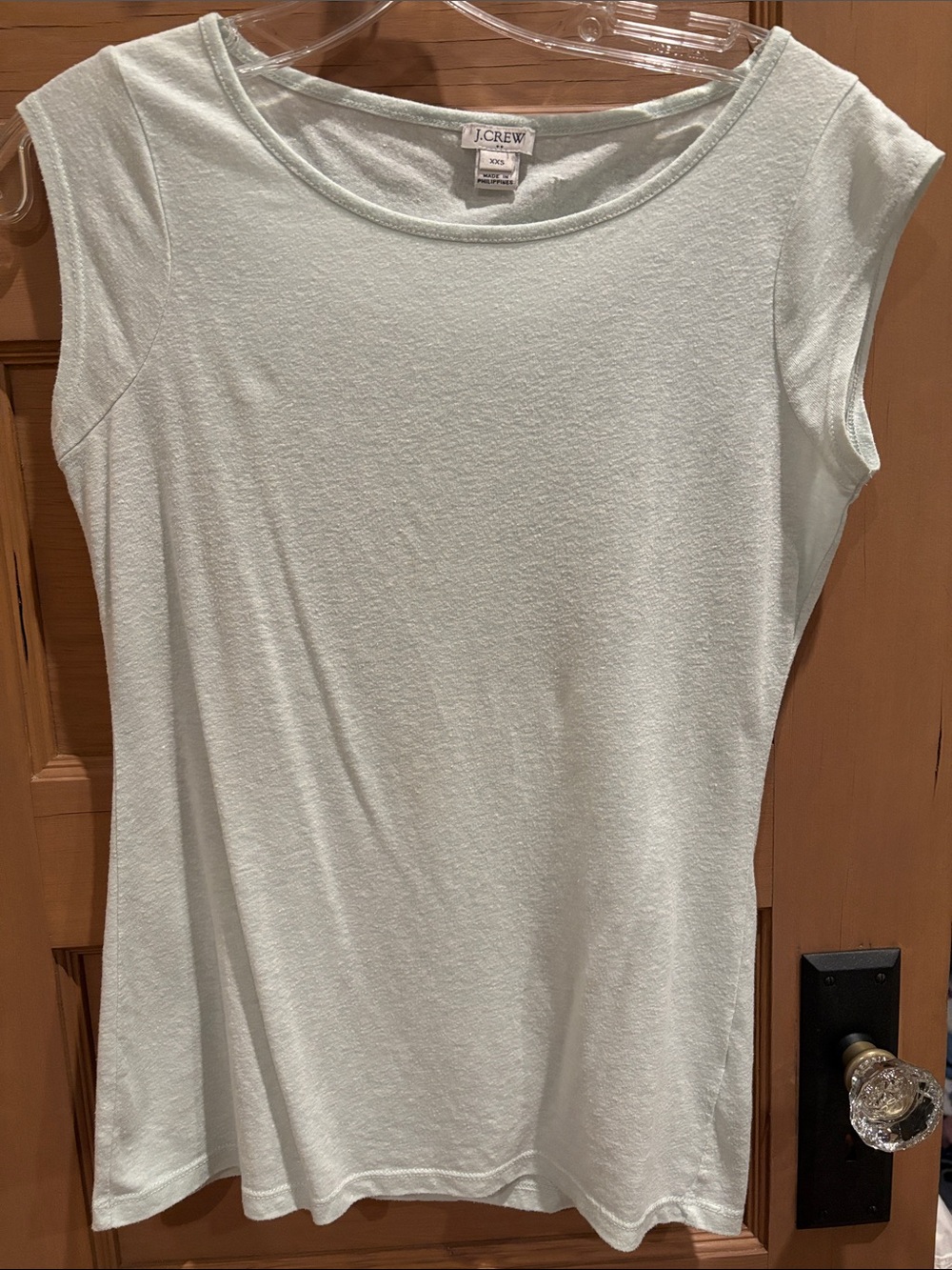 J. Crew | Mint Green Linen Blend Cap Sleeve Top | xxs